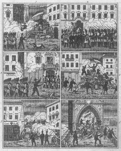 Na barikádách v Praze roku 1848 vlály obě varianty praporu